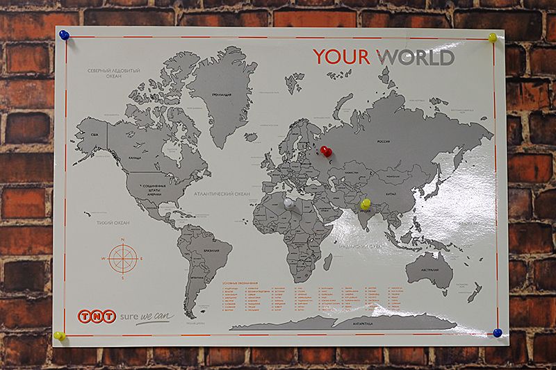 Карта мира со скретч слоем, формат А3 1205